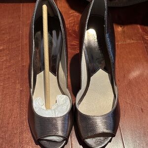 Michael Kors Shimmering Bronze Peep-Toe Heels